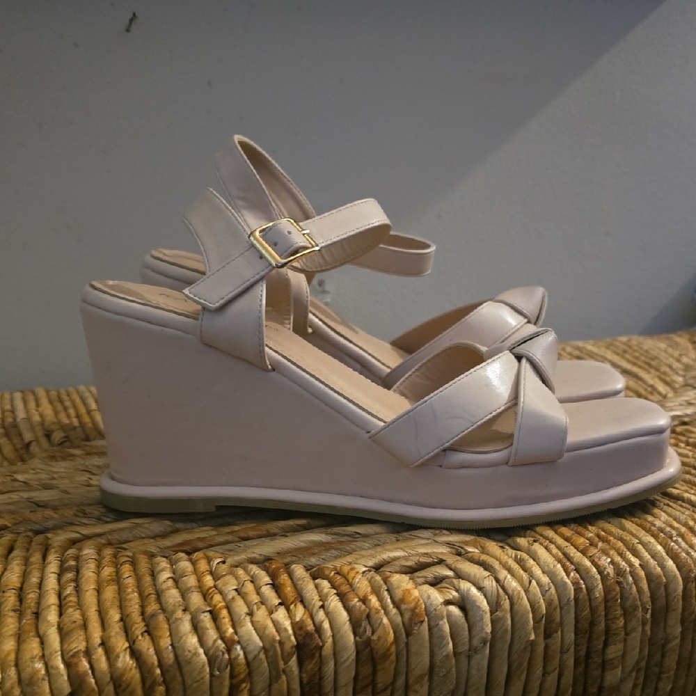 Light Pink Wedge Sandals Size 8